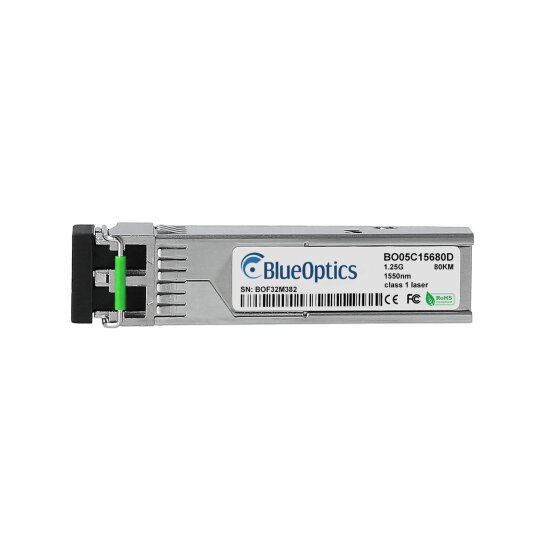Compatible Arris 780180 BlueOptics BO05C15680D SFP Transceiver, LC-Duplex, 1000BASE-ZX, Singlemode Fiber, 1550nm, 80KM