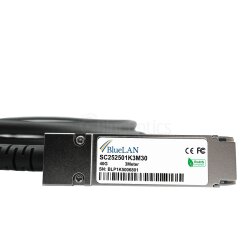 Compatible Dell Mellanox 470-ACBX BlueLAN QSFP Cable de conexión directa, 40GBASE-CR4, Ethernet/Infiniband QDR, 30AWG, 0.5 Metros