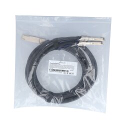 Kompatibles Dell Networking KPR21 BlueLAN passives 100GBASE-CR4 QSFP28 auf 2x50GBASE-CR2 QSFP28 Direct Attach Breakout Kabel, 1 Meter, AWG26