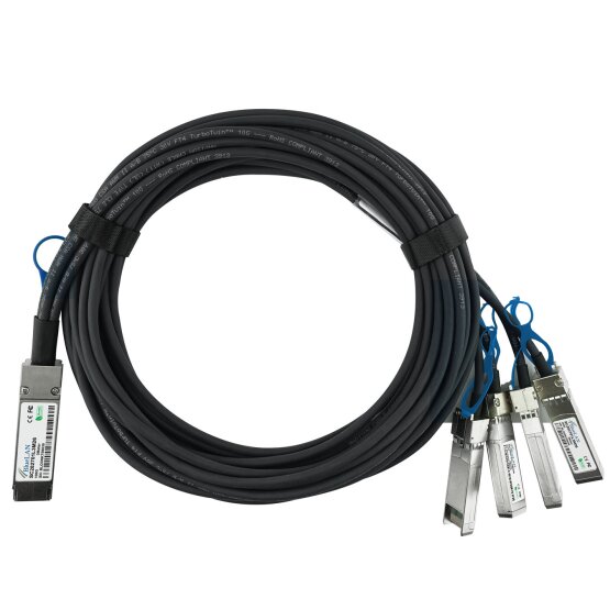 Compatible Juniper QFX-Q-S-DAC-1M BlueLAN passive 100GBASE-CR4 QSFP28 to 4x25GBASE-CR SFP28 Direct Attach Breakout Cable, 1M, AWG26