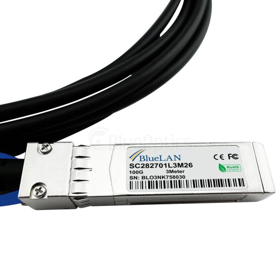 DAC-QSFP-4SFP28-25G-3M-BL Dell  kompatibel, QSFP28 zu 4xSFP28 100G 3 Meter DAC Breakout Direct Attach Kabel