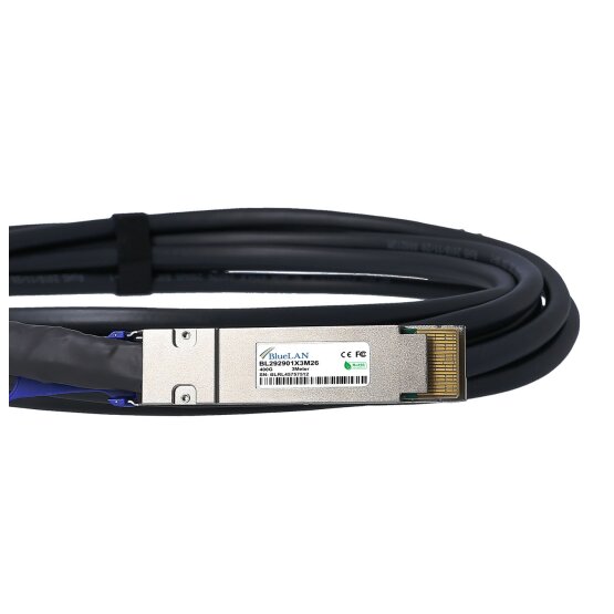 BL292901X1M26 BlueLAN  compatible, QSFP-DD 400G 1 Meter DAC Direct Attach Cable