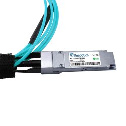 Compatible Brocade 40G-QSFP-4SFP-AOC-0501 QSFP BlueOptics Active Optical Cable (AOC), Breakout 4 Channel QSFP to 4xSFP+, 40GBASE-SR4/4x10GBASE-SR, Ethernet, Infiniband FDR10, 5 Meter