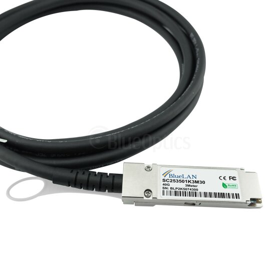 470-13411-BL Dell  kompatibel, QSFP zu 4xSFP+ 40G 3 Meter DAC Breakout Direct Attach Kabel