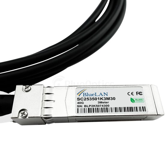 470-13411-BL Dell  kompatibel, QSFP zu 4xSFP+ 40G 3 Meter DAC Breakout Direct Attach Kabel