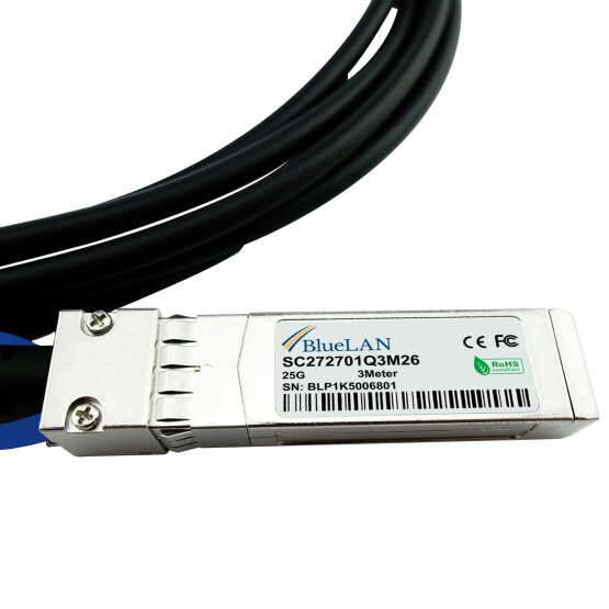 SFP28-DAC-0.5M-LO-BL Level One  kompatibel, SFP28 25G 0.5 Meter DAC Direct Attach Kabel
