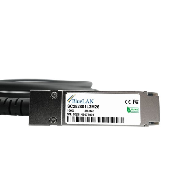 QFX-QSFP28-DAC-50CM-BL Juniper  kompatibel, QSFP28 100G 0.5 Meter DAC Direct Attach Kabel