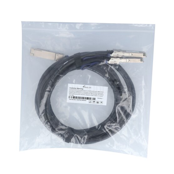MCP7H50-V003R26-NV-BL NVIDIA  kompatibel, QSFP56 zu 2xQSFP56 200G 3 Meter DAC Breakout Direct Attach Kabel
