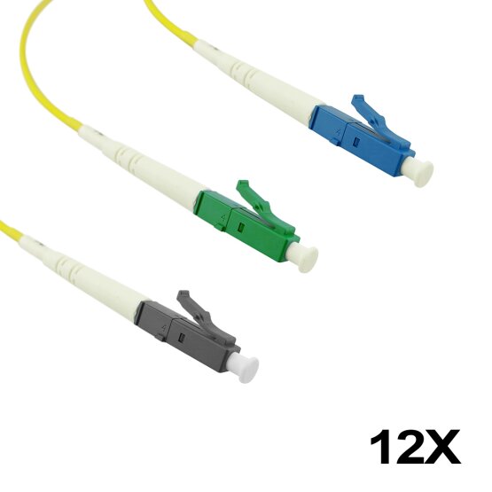 BlueOptics Fiber Optic Pigtail with ##Connector-A## Connector 12xFiber 12 Colors 1 Meter