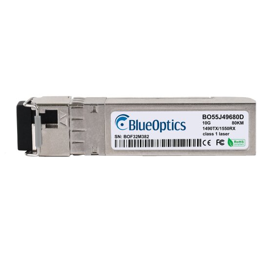 Compatible Calix 100-01511-BX80-U BlueOptics BO55J49680D SFP+ Bidi Transceptor, LC-Simplex, 10GBASE-BX-U, Single-mode Fiber, TX1490nm/RX1550nm, 80KM