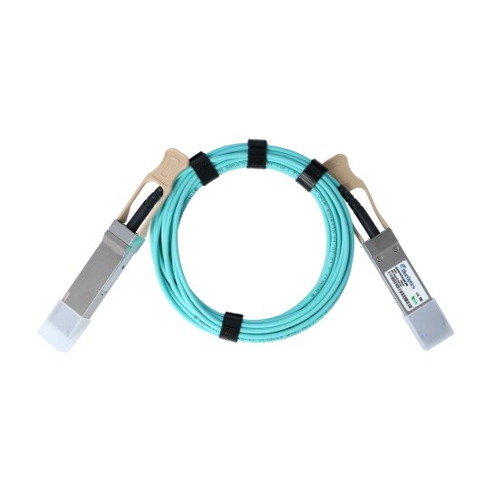 Compatible Lenovo BFXU QSFP56 BlueOptics Active Optical Cable (AOC), 200GBASE-SR4, Ethernet, Infiniband, 15 Meter