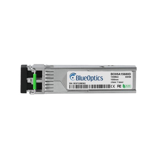 Compatible Delta LCP-100SMF60 BlueOptics BO05A15680D SFP Transceiver, LC-Duplex, 100BASE-ZX, Single-mode Fiber, 1550nm, 80KM