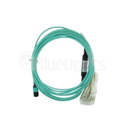 Fortinet FG-TRAN-QSFP-4XSFP-15 compatible MPO-4xLC Multi-mode OM3 Patch Cable 15 Meter
