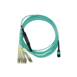 Fortinet FG-TRAN-QSFP-4XSFP-50 compatible MPO-4xLC Monomode OM3 Cable de parcheo de fibra óptica 50 Metros