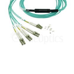 Fortinet FG-TRAN-QSFP-4XSFP-50 compatible MPO-4xLC Multi-mode OM3 Patch Cable 50 Meter
