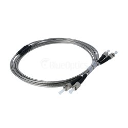 BlueOptics cable de conexión de fibra dúplex blindado de acero ST-ST Monomode G.657.A1