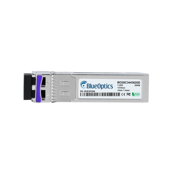 BO28C4334620D BlueOptics compatible, cSFP Bidi Transceptor 1000BASE-2BX-D TX:1490nm/RX:1310nm 20 Kilometros DDM