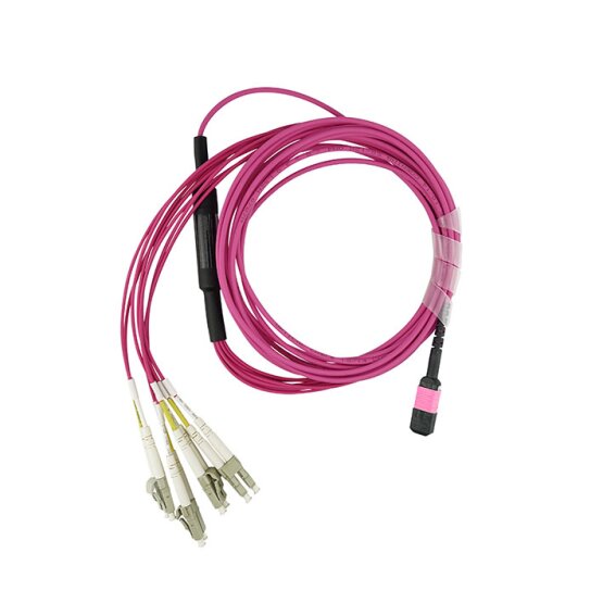 Dell EMC CBL-MPO12-4LC-OM4-7M compatible MPO-4xLC Monomode OM4 Cable de parcheo de fibra óptica 7.5 Metros