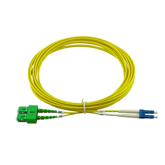 Lichtwellenleiter Duplex OS2 gelb 4m LWL LC/UPC-ST/UPC Patchkabel 9/125 3mm 