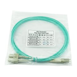 BlueOptics Duplex Cable de parcheo de fibra óptica LC-SC Monomode OM3 7.5 Metros