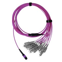 BlueOptics LWL MPO/8xSC Duplex Breakout Kabel OM4