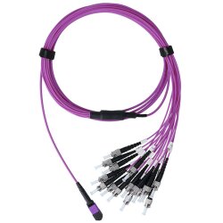 BlueOptics Fiber MPO/8xST Duplex Breakout Cable OM4