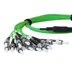 BlueOptics Fibra MPO/8xST Duplex Cable de parcheo OM5