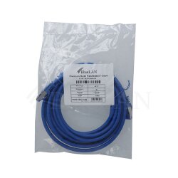 5x BlueLAN Premium RJ45 Patch Cable S/FTP, Cat.6a, LSZH, blue, 50 Meter
