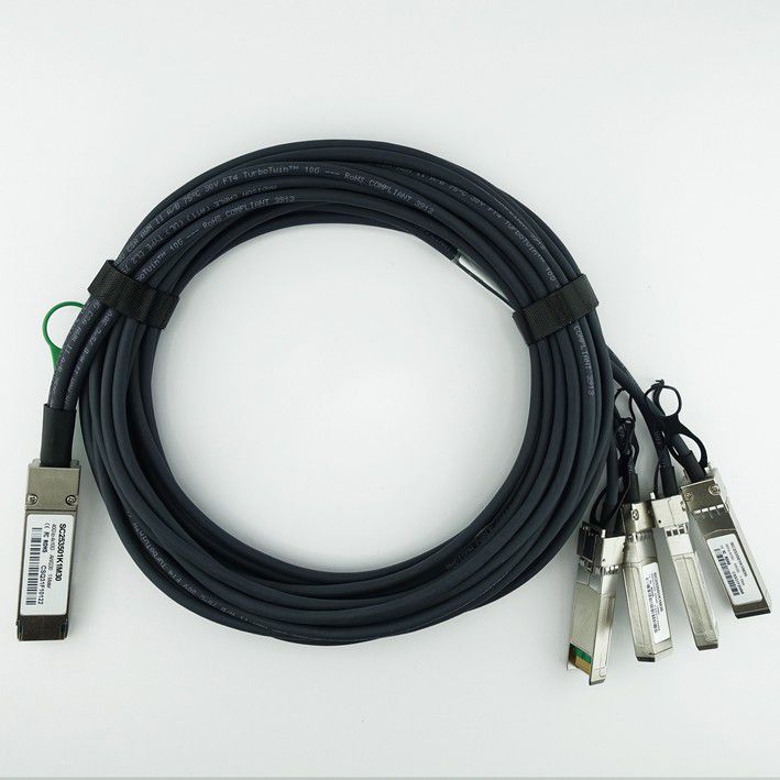 BlueLAN© 40GBASE-CR4 QSFP to 4x10GBASE-CR SFP+ Direct Attach Breakout Cable (passive), 0.5 to 3 Meter, AWG 30