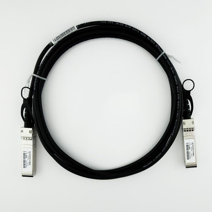 10G Direct Attach Twinax Copper Cable (DAC), 10GBASE-CR, SFP+ to SFP+ connection, 10 meter length, 24 AWG, passive